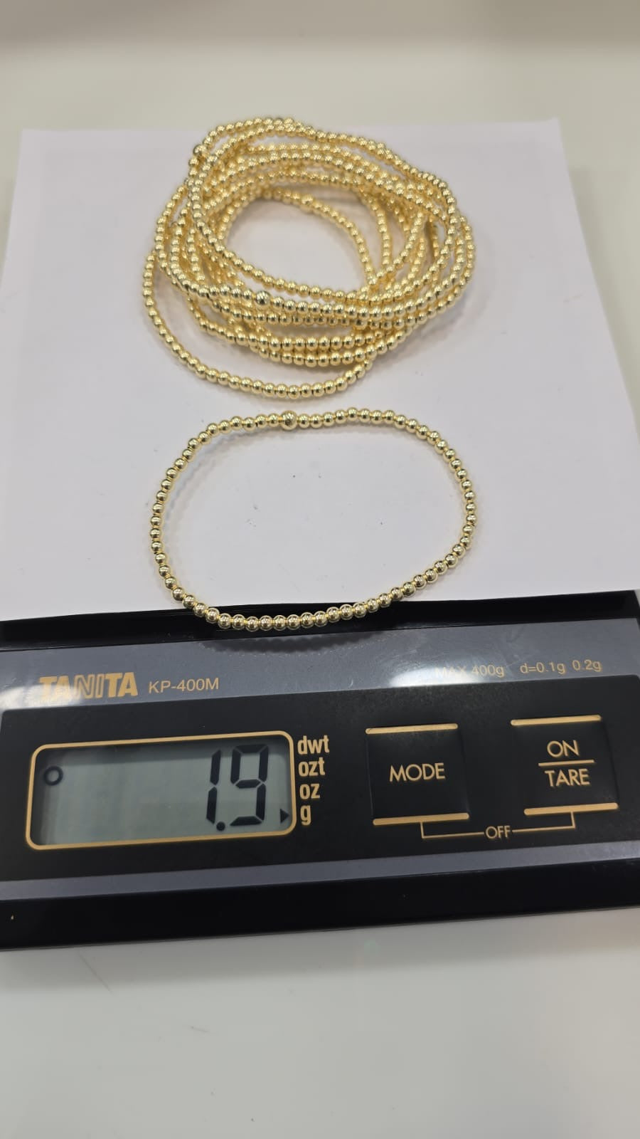 18K Solid Gold Stretchable Bangle (Shiny) | 1.9g | Small to Medium Wrists