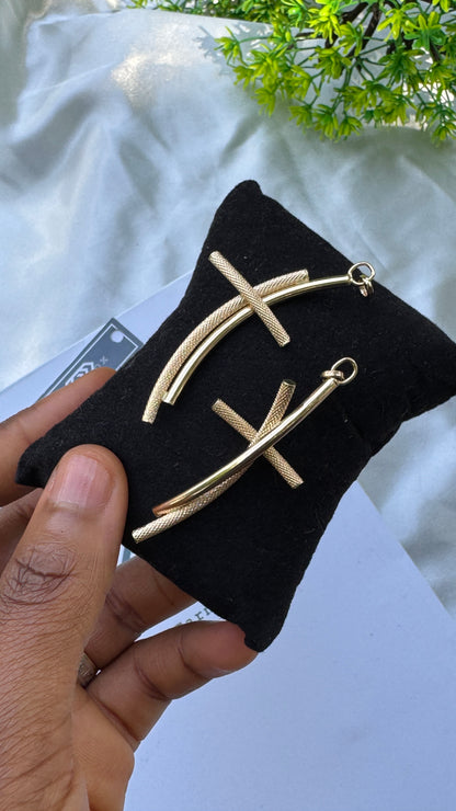 18K Solid Gold Textured Cross Pendants | 1.7g & 1.8g