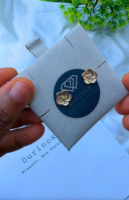 18K Solid Gold Textured Stud Earrings – Floral, Greek Key Clover & Bow Statement Stud Earrings (Pick Your Style) | 1.5 - 2.0g