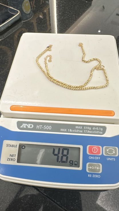 18K Solid Gold Diamond Cut Bracelets | 7.5 Inches