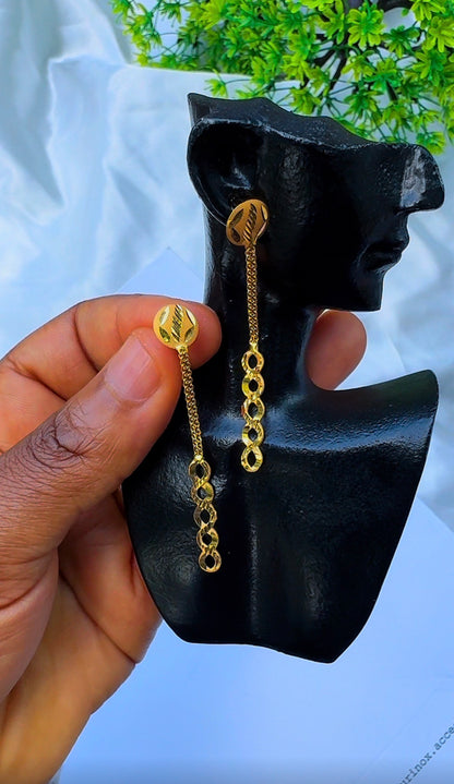 21ct Solid Gold Infinity Drop Stud Earrings | 2.5g