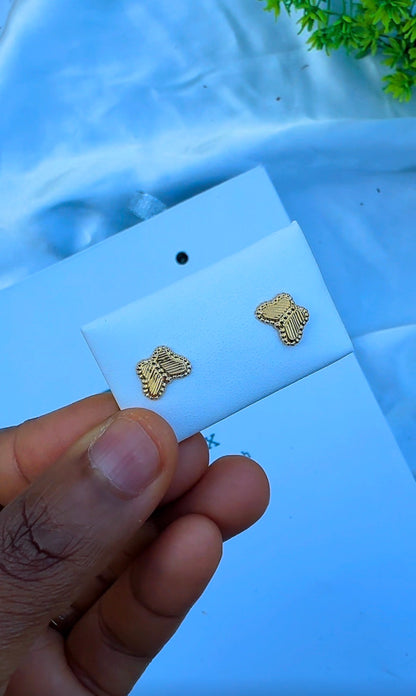 18 Karat Solid Gold Screw Stud Earrings
