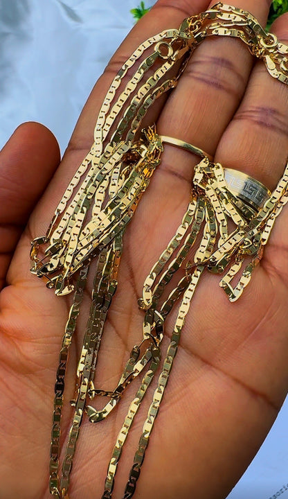 18K Solid Gold Blade Chain | 18”-3.8g | 20”-4.2g