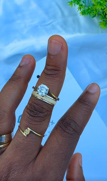 18K Solid Gold Wedding Band Ring 1.9g | Classic Unisex Gold Ring | Genuine 750 Gold | Durable Everyday Band