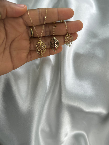 Degax 18 Karat Real Gold Jewellery set 18” Chain