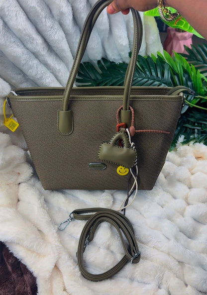 Olive Green Textured Fabric Tote Bag {Big} | LARYZ Everyday 012 | Big