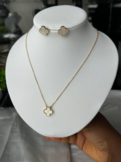 Disna Gold Plated Non Tarnish Hypoallergenic Stainless Steel Earrings & Necklace Jewellery Set 16+2” Chain Length