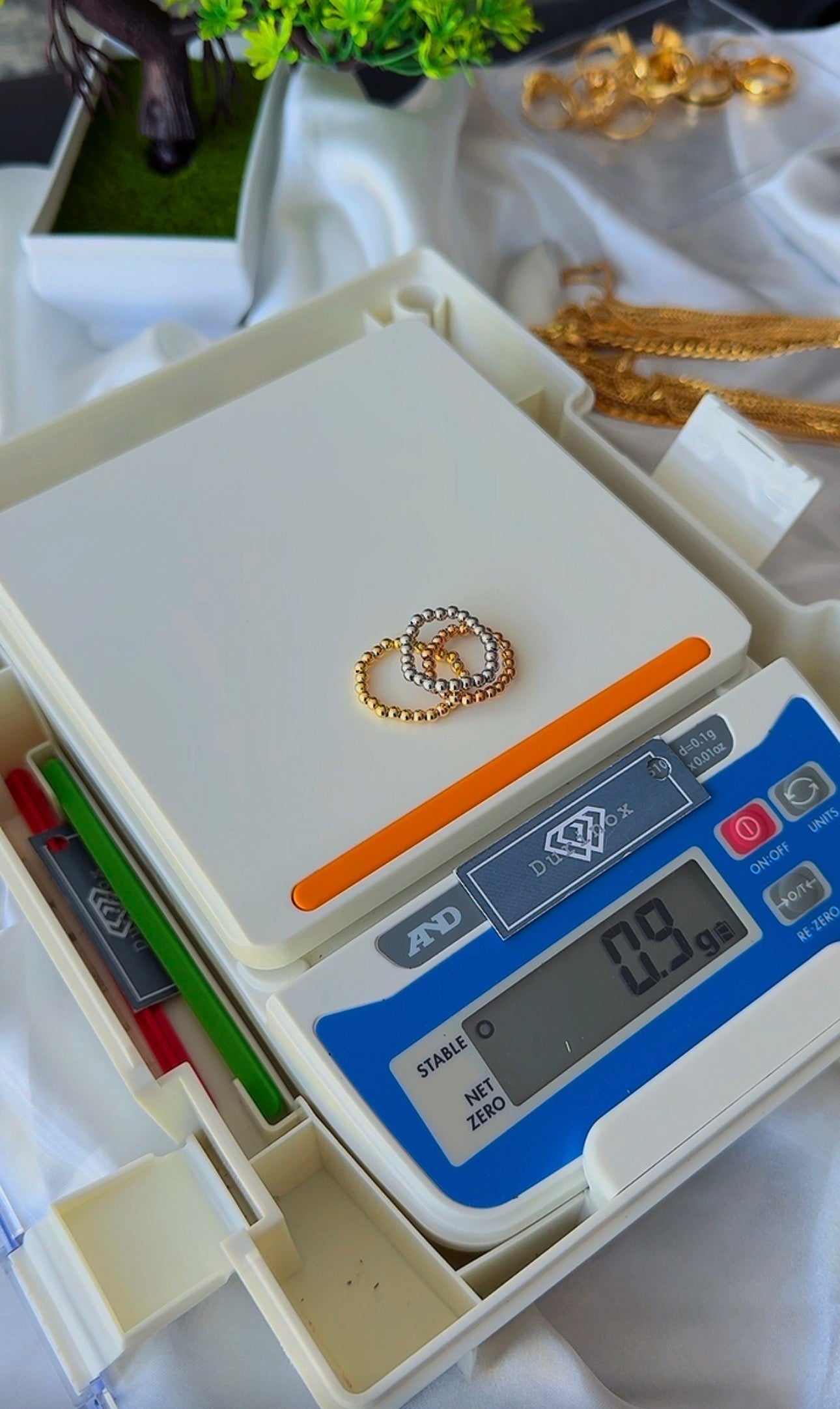 18ct Real Gold Stretchable Ball Rings | Shiny (Extra)