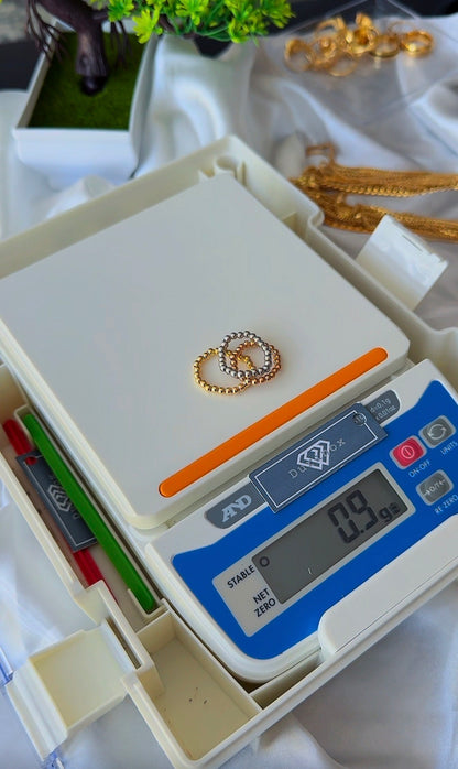 18ct Real Gold Stretchable Ball Rings | Shiny (Extra)