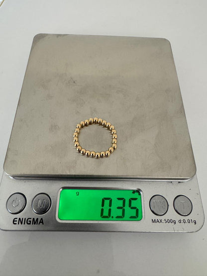 18ct Real Gold Stretchable Ball Rings | Shiny (Extra)