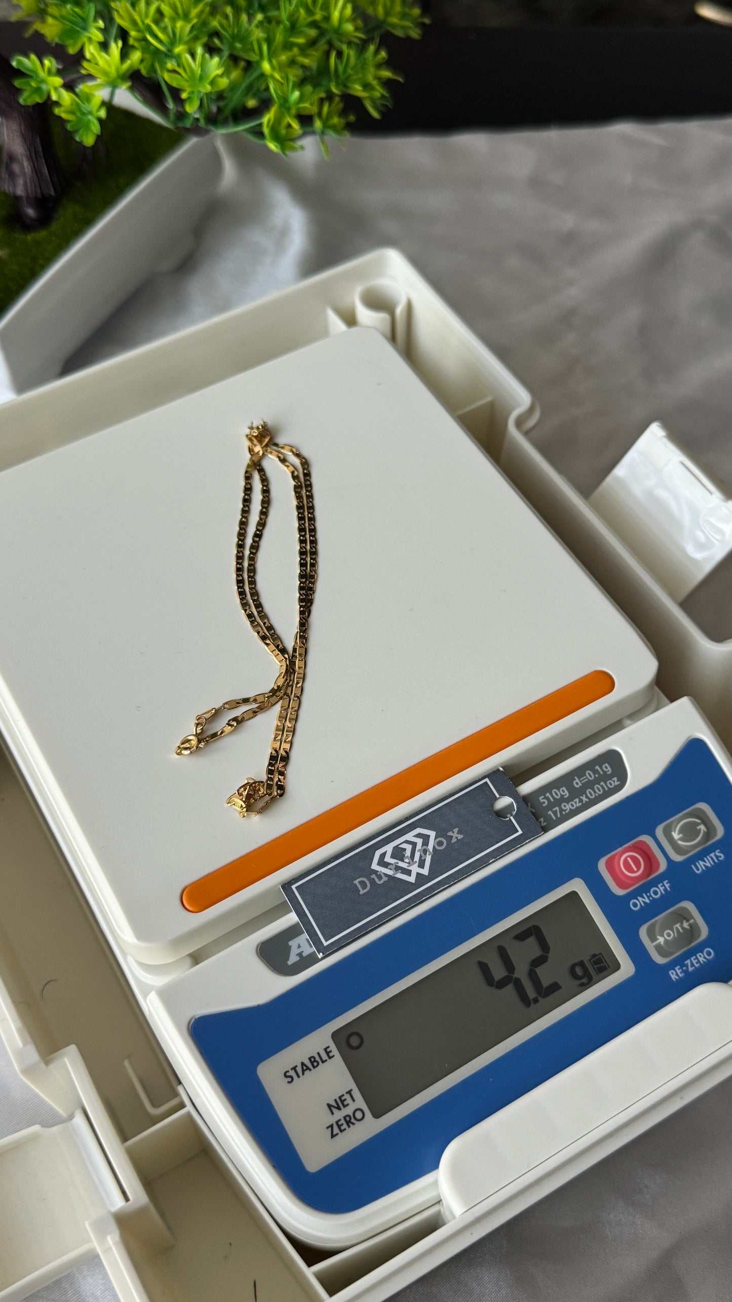 18K Solid Gold Blade Chain | 18”-3.8g | 20”-4.2g