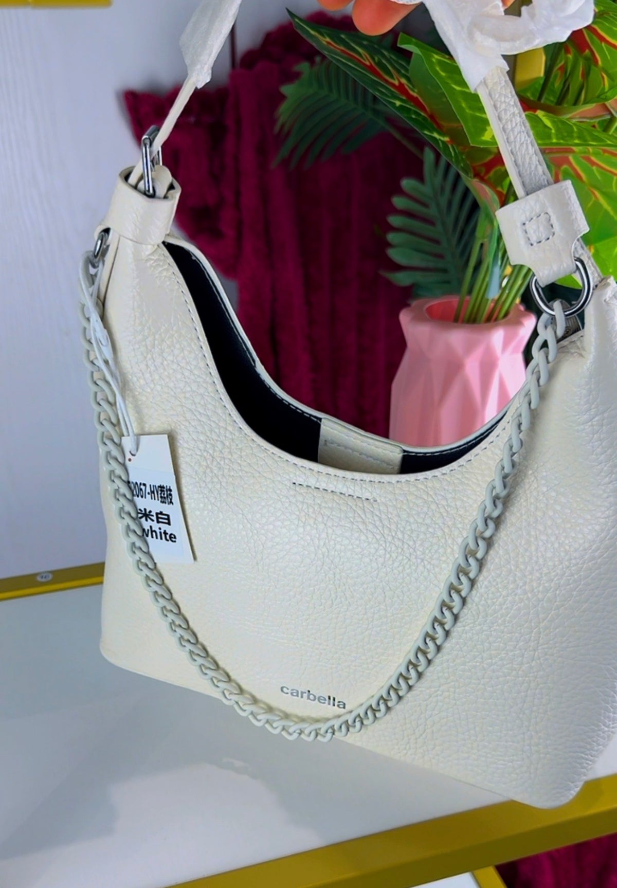 Cavella White Shoulder Handbag With Chain | LARYZ Everyday - 035 | Medium