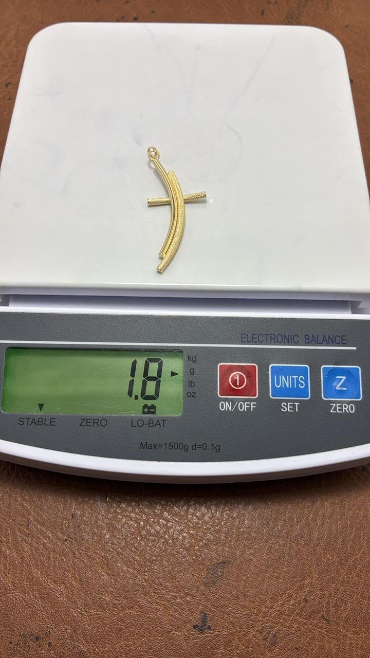 18K Solid Gold Textured Cross Pendants | 1.7g & 1.8g