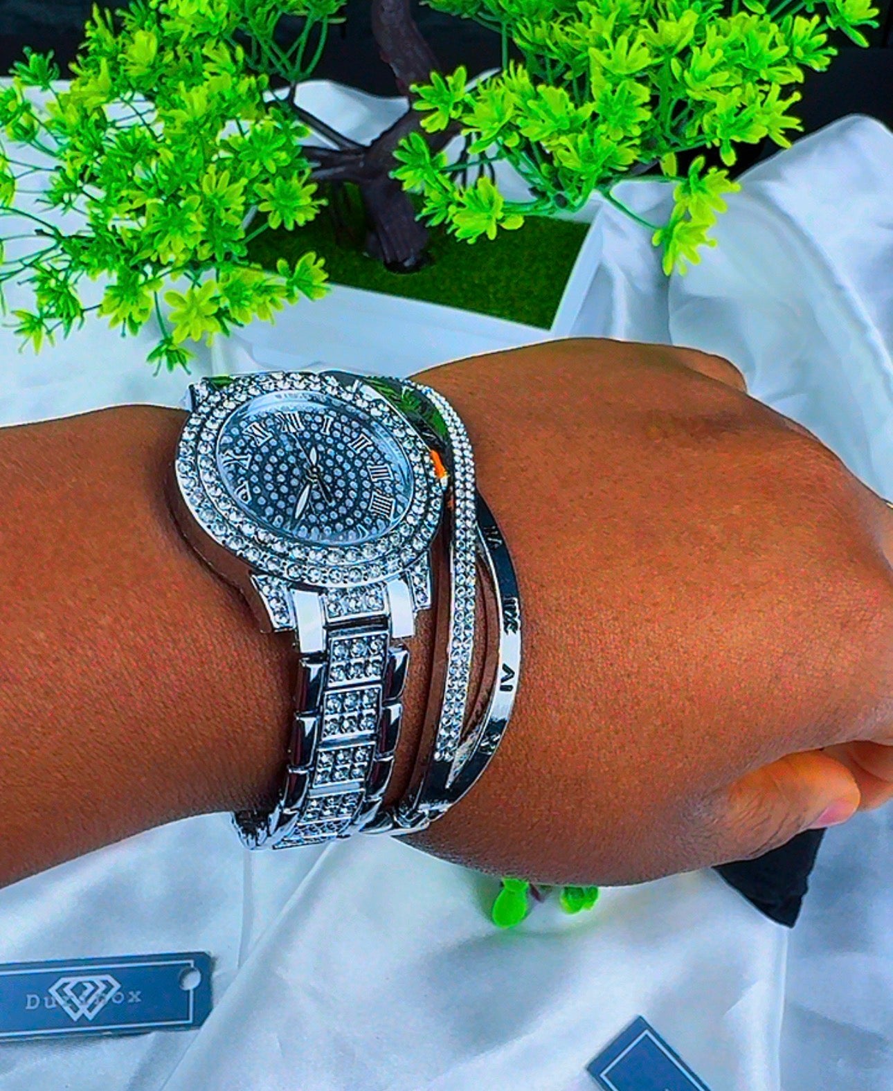 Diiddam Quality 2pc Fashion Wristwatch & Bracelet Set Quartz Watches For Women