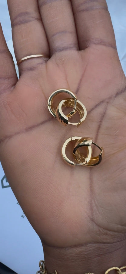 Diigadd 18ct Solid Gold Hoop Earrings
