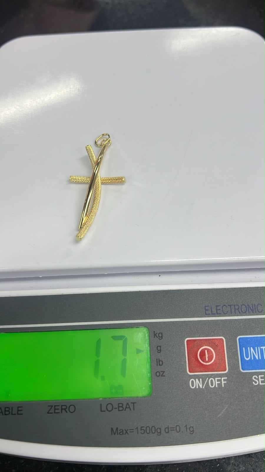 18K Solid Gold Textured Cross Pendants | 1.7g & 1.8g