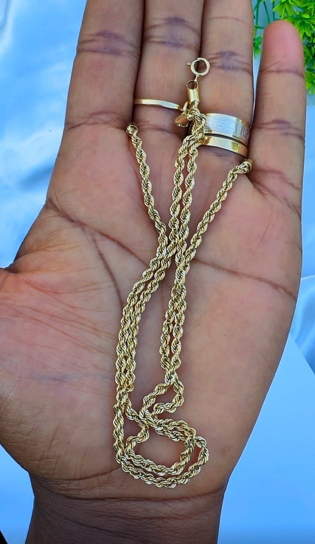 18K Solid Gold Rope Anklet – 2.2g | 10 Inches