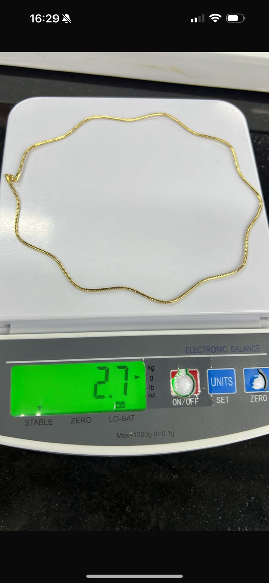 Deglaf 18ct Solid Gold Chord Chain Only 2.7g