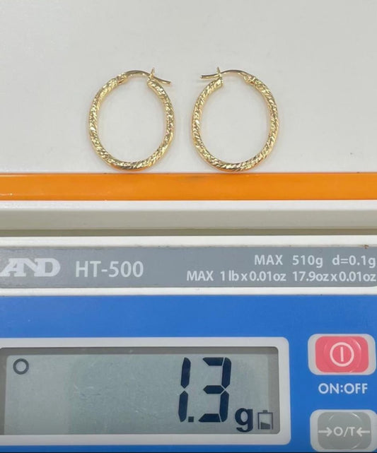 Degaf 18ct Pure Gold Hoop Earrings