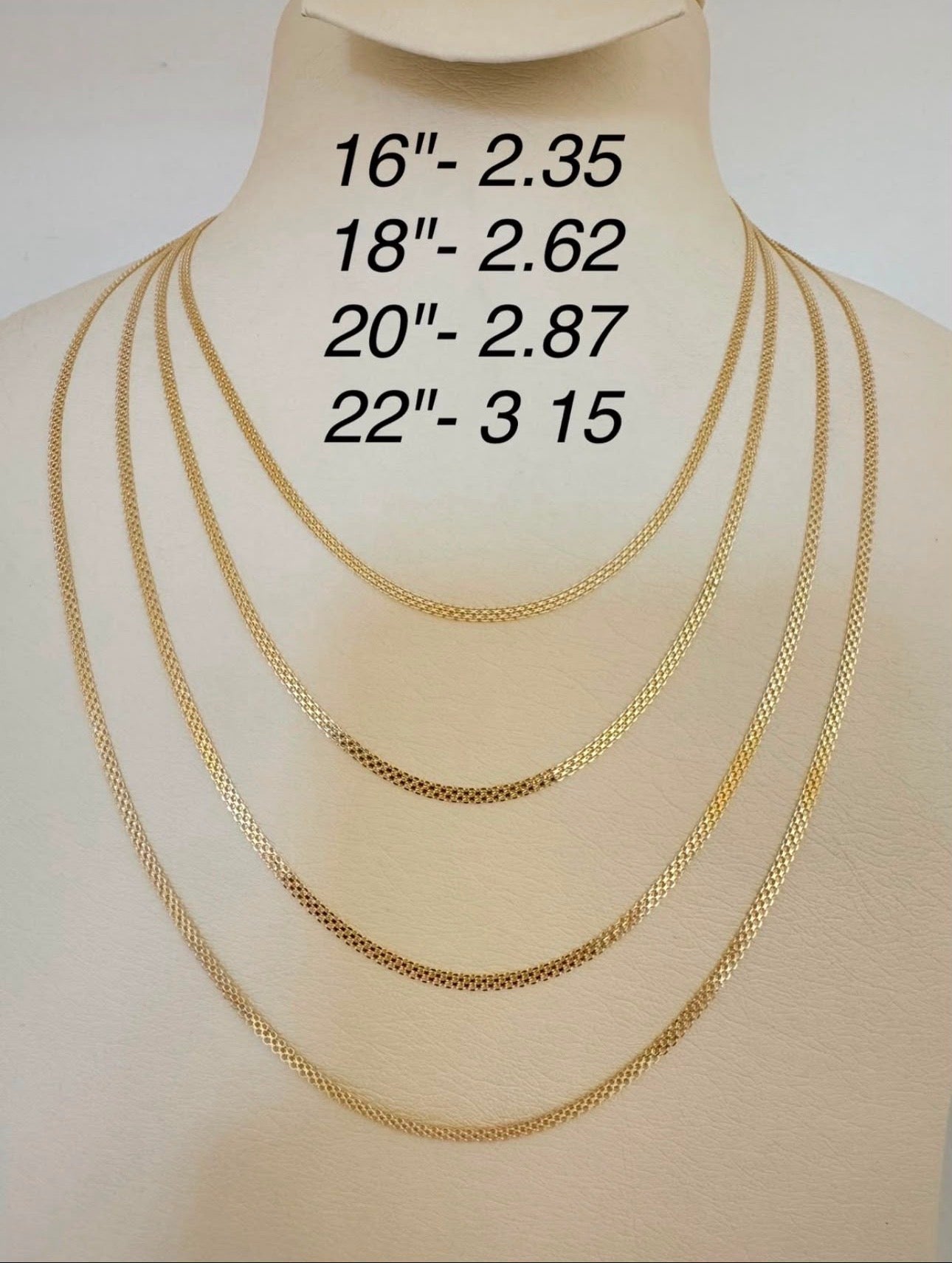 18ct Solid Gold Carpet Chain 18 - 22 Inches | 2.6g & 3.1g