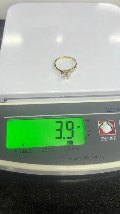 18K Solid Gold Engagement Ring For Women | Sizes 8 & 9