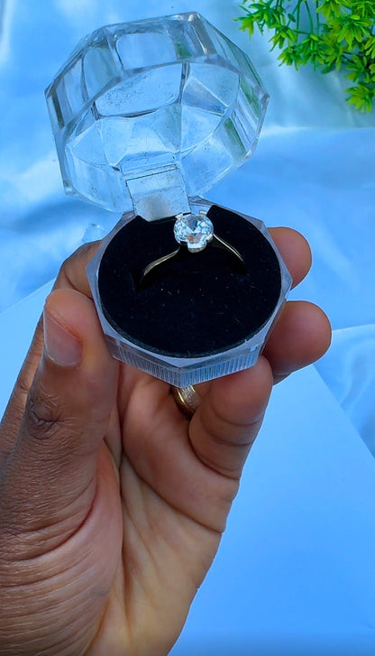 18K Solid Gold Engagement Ring For Women | Sizes 8 & 9