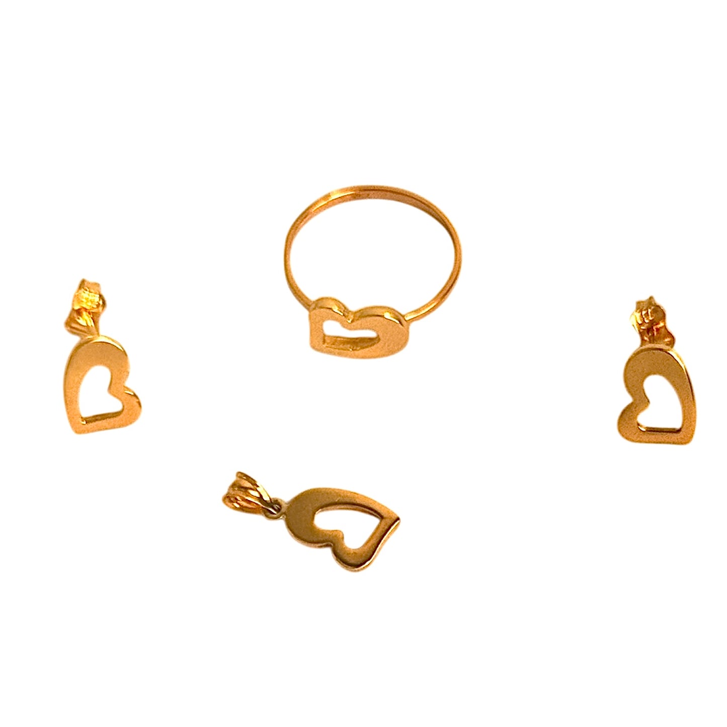 Degam Pure 18 Karat Italian Gold Jewellery Set Ring US 8