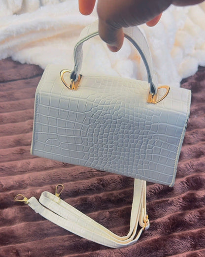 White Structured Women's Handbag | LARYZ Everyday - 056 | Small-Medium