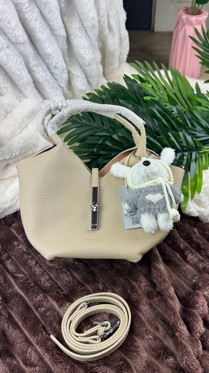 Biege Slouchy 3-in-1 Bucket Bag with Bunny Bag Charm | LARYZ Everyday - 043 | Medium
