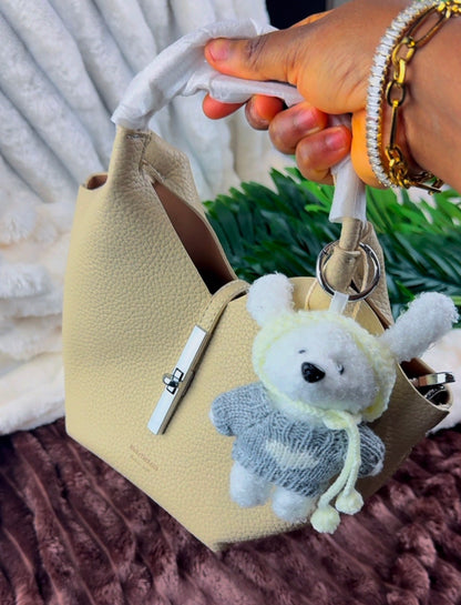 Biege Slouchy 3-in-1 Bucket Bag with Bunny Bag Charm | LARYZ Everyday - 043 | Medium