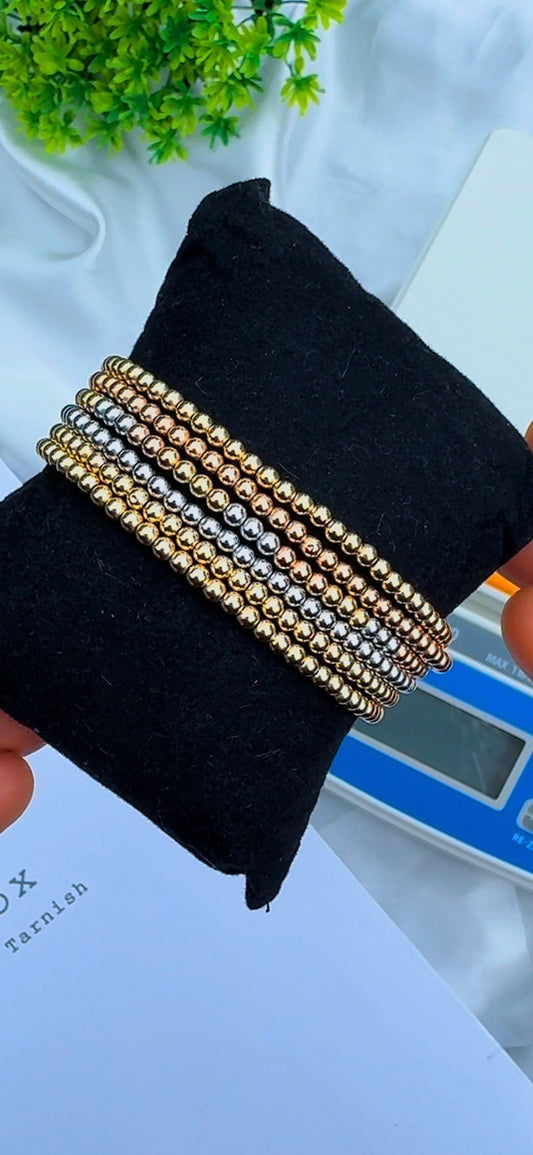 Defax 18K Real Gold Ball Bangles