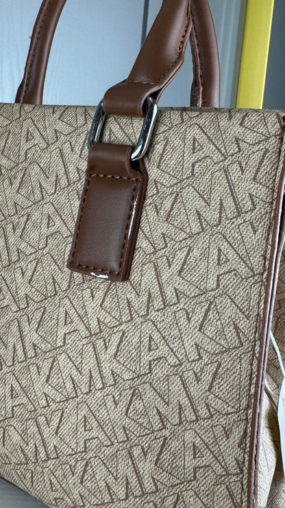 Monogram Canvas Top-Handle Satchel Handbag – Beige & Brown {Medium | Defective} - 010