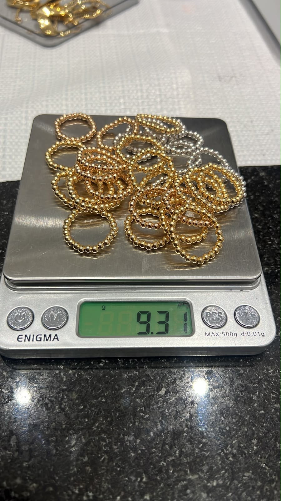 18ct Real Gold Stretchable Ball Rings | Shiny (Extra)