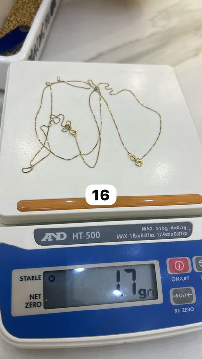 18ct Solid Gold Chain Necklace 16 & 18 Inches | Tiny Lightweight