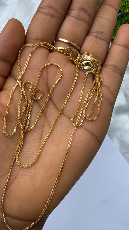 21 Karat Solid Gold Franco Chain Necklace | (18” - 3.6g) | (20” - 4.0g)