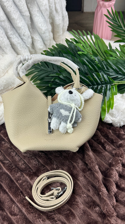 Biege Slouchy 3-in-1 Bucket Bag with Bunny Bag Charm | LARYZ Everyday - 043 | Medium