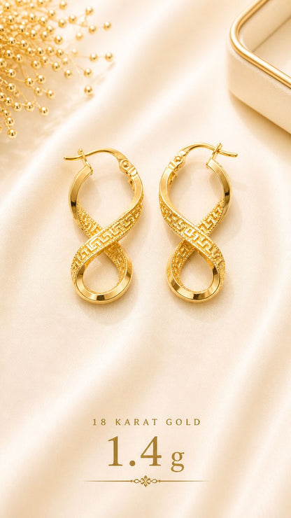 DefaK 18 Karat Solid Gold Hoop Earrings