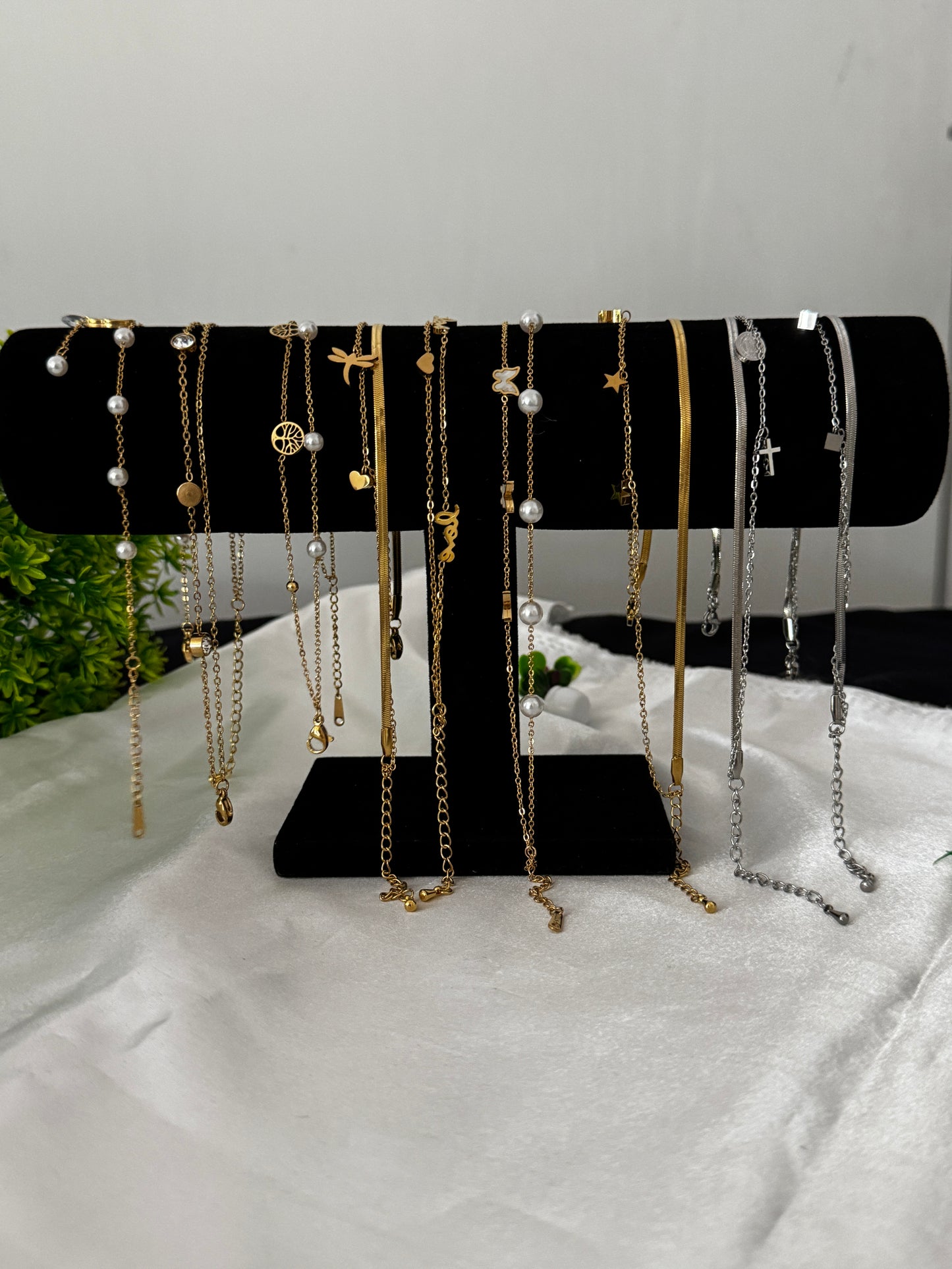 Dofa Guaranteed Non-Tarnish Double Layer Stainless Steel Anklets