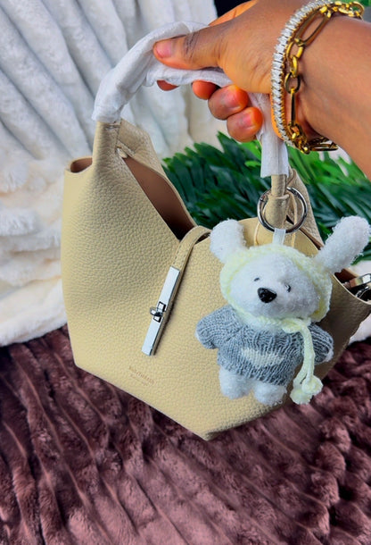 Biege Slouchy 3-in-1 Bucket Bag with Bunny Bag Charm | LARYZ Everyday - 043 | Medium