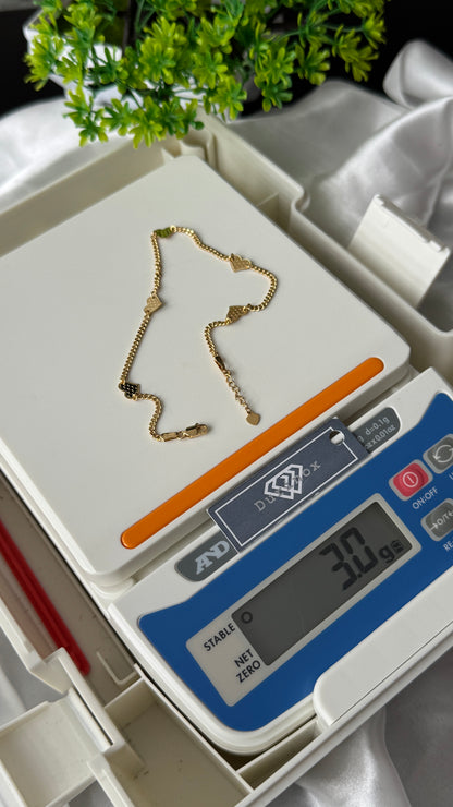 Degar 18Karat Pure Gold Anklets 10.5 Inches