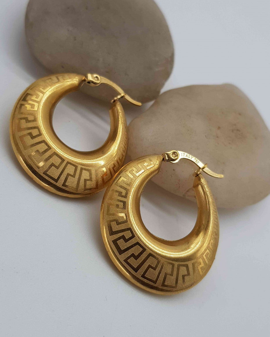 Dera Chunky Hoop Italian Gold Plated Earrings Non Tarnish Hypoallergenic