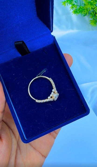 18K Solid Gold Engagement Ring For Women | Size 9 | 3.2g
