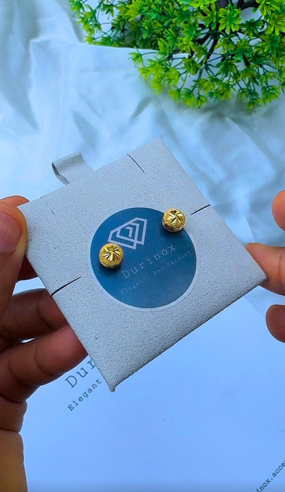 21 Karat Solid Gold Ball Stud Earrings | 1.8g & 2.0g | 3 Different Designs