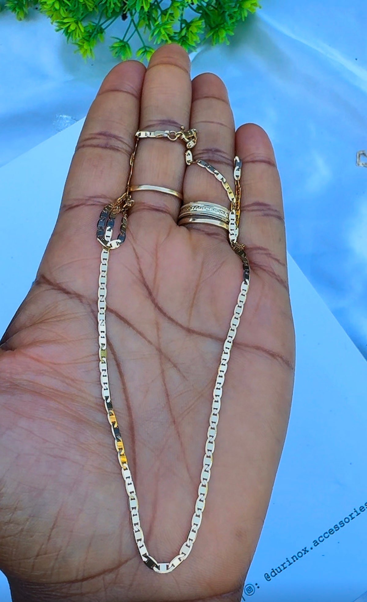 18K Solid Gold Blade Chain | 18”-3.8g | 20”-4.2g
