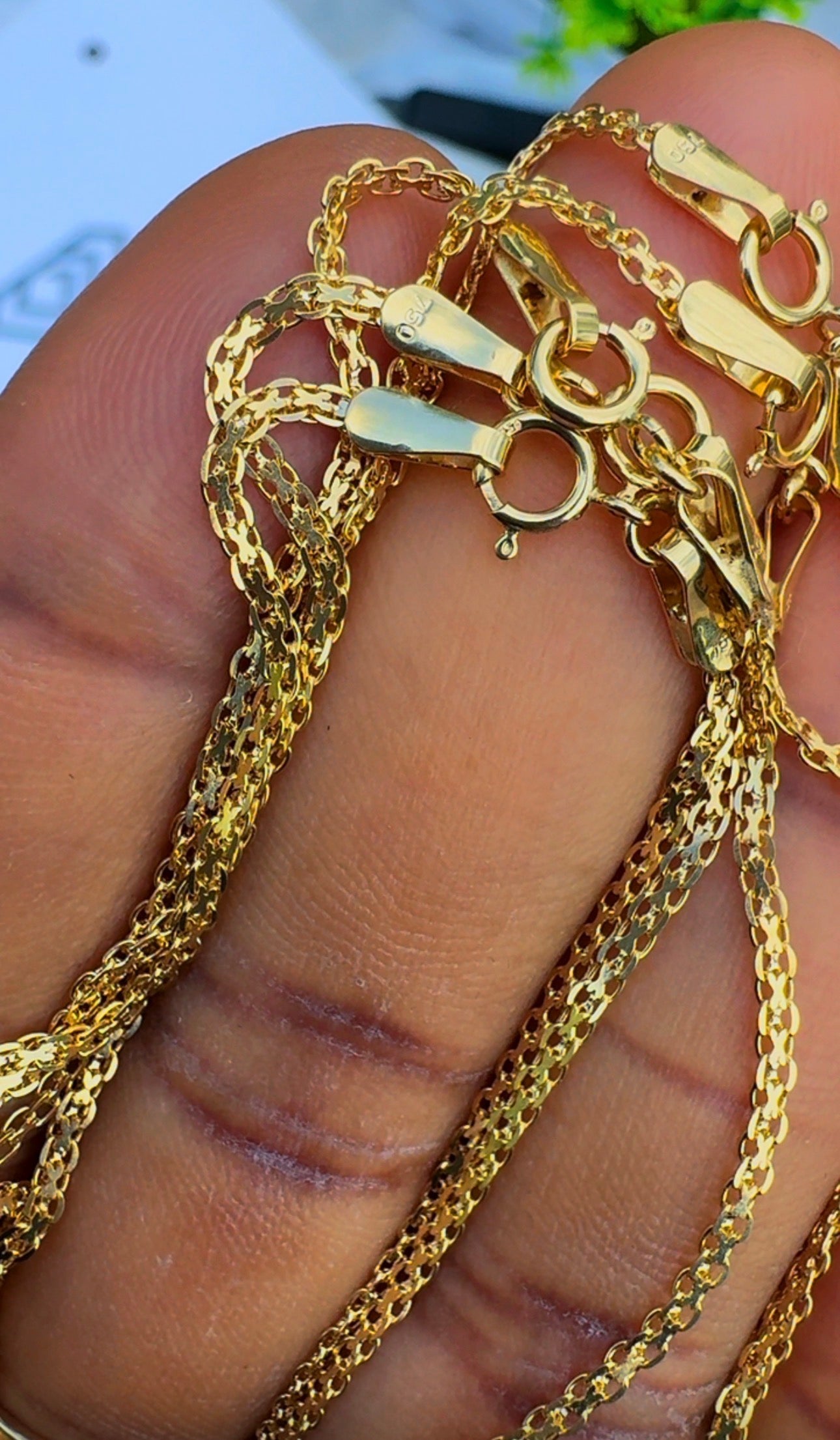 Degacts 18ct Solid Gold Carpet Chain 18 - 22 Inches