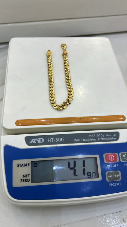 18K Solid Gold Cuban Bracelet – 4.1g | 7.5 Inches