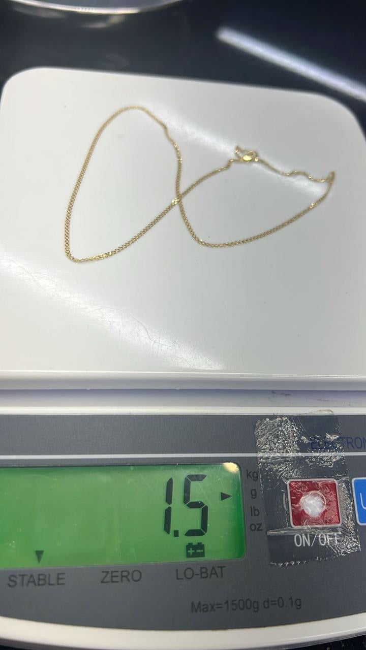 Deglag 18ct Solid Gold Carpet Chain Necklace 18 Inches