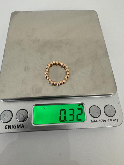 18ct Real Gold Stretchable Ball Rings | Shiny (Extra)