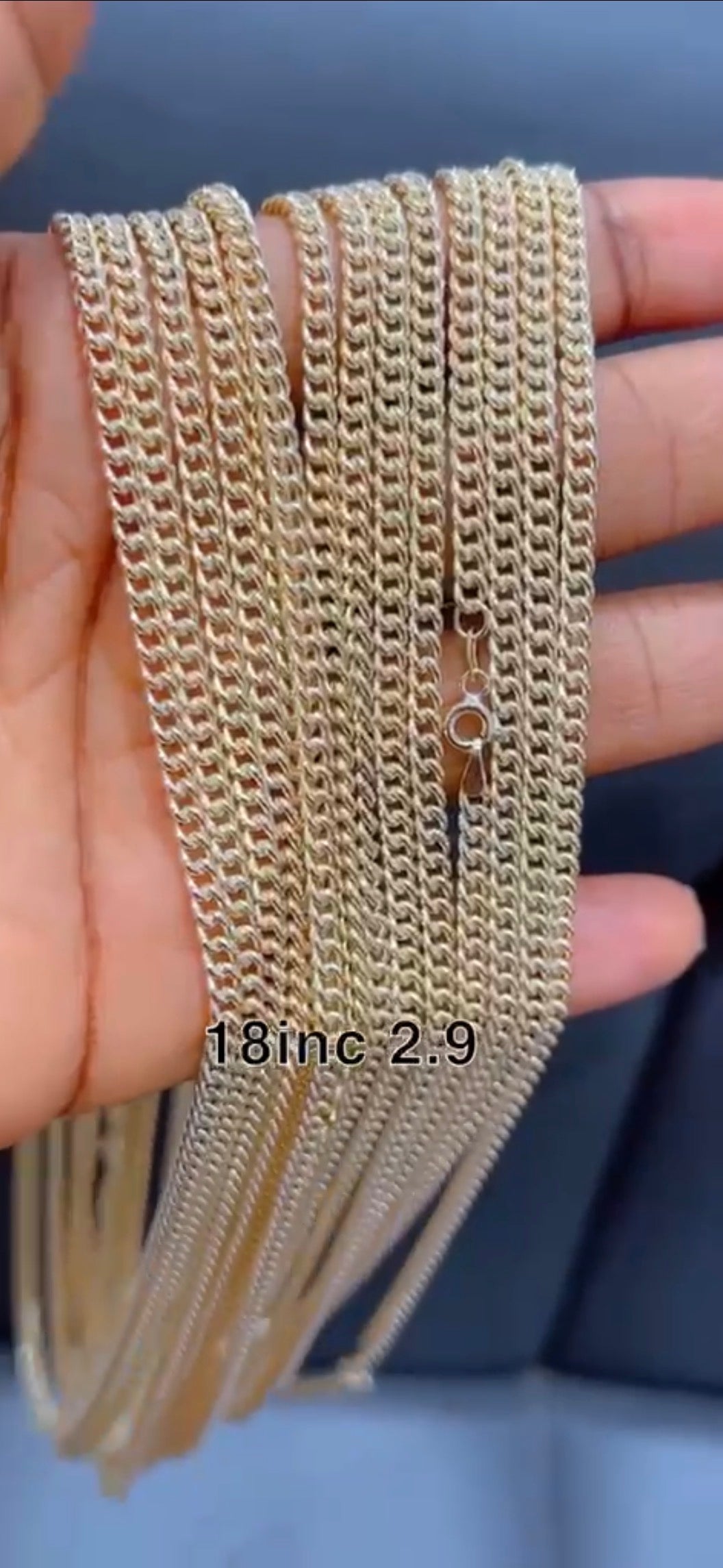 Degab 18 Karat Real Cuban Gold Chain Necklace 18 Inches