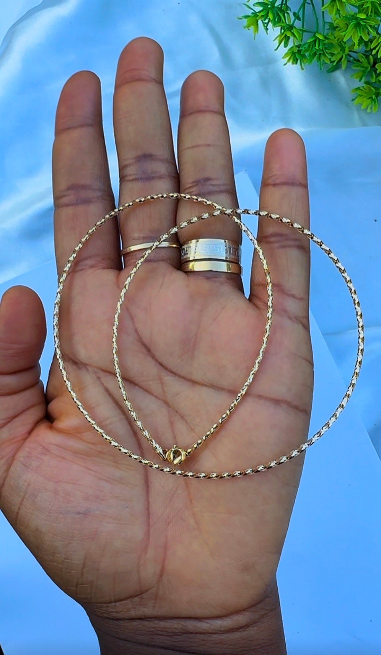 18K Solid Gold Structured Chord Chain Necklace | 2.3g | 18 Inches (Extra)